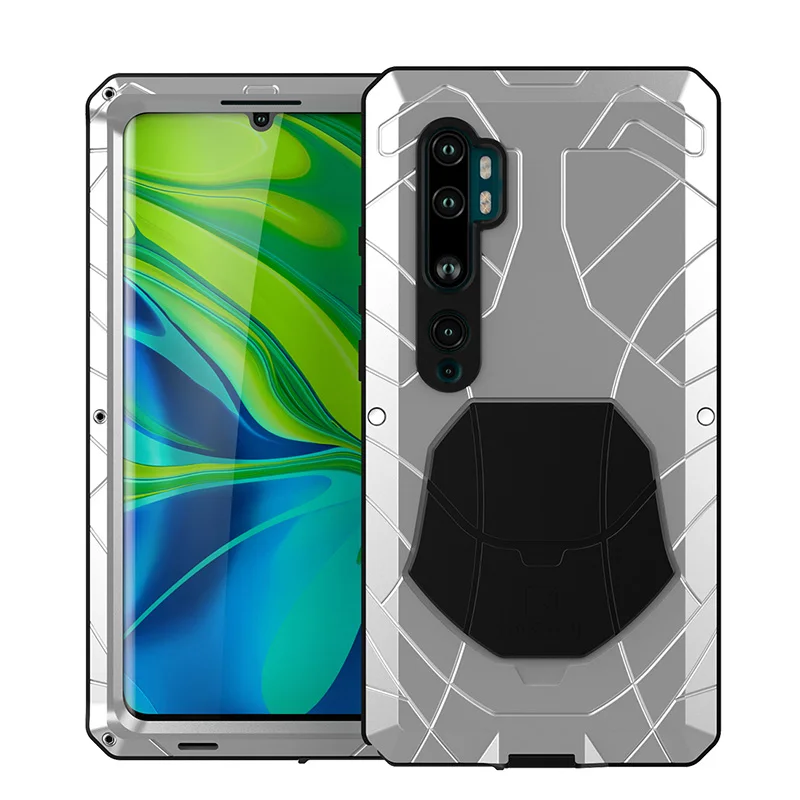 Для Xiaomi mi Note 10 чехол для телефона жесткий алюминиевый металлический закаленное стекло Защита экрана сверхпрочный чехол для Xiao mi Note 10
