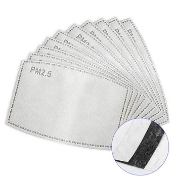 

100PCs 5 Layers 10*7cm Children Mouth Mask Filter Pad Disposable Anti Dust PM2.5 Filter Paper Masks Replaceable Filters Cover
