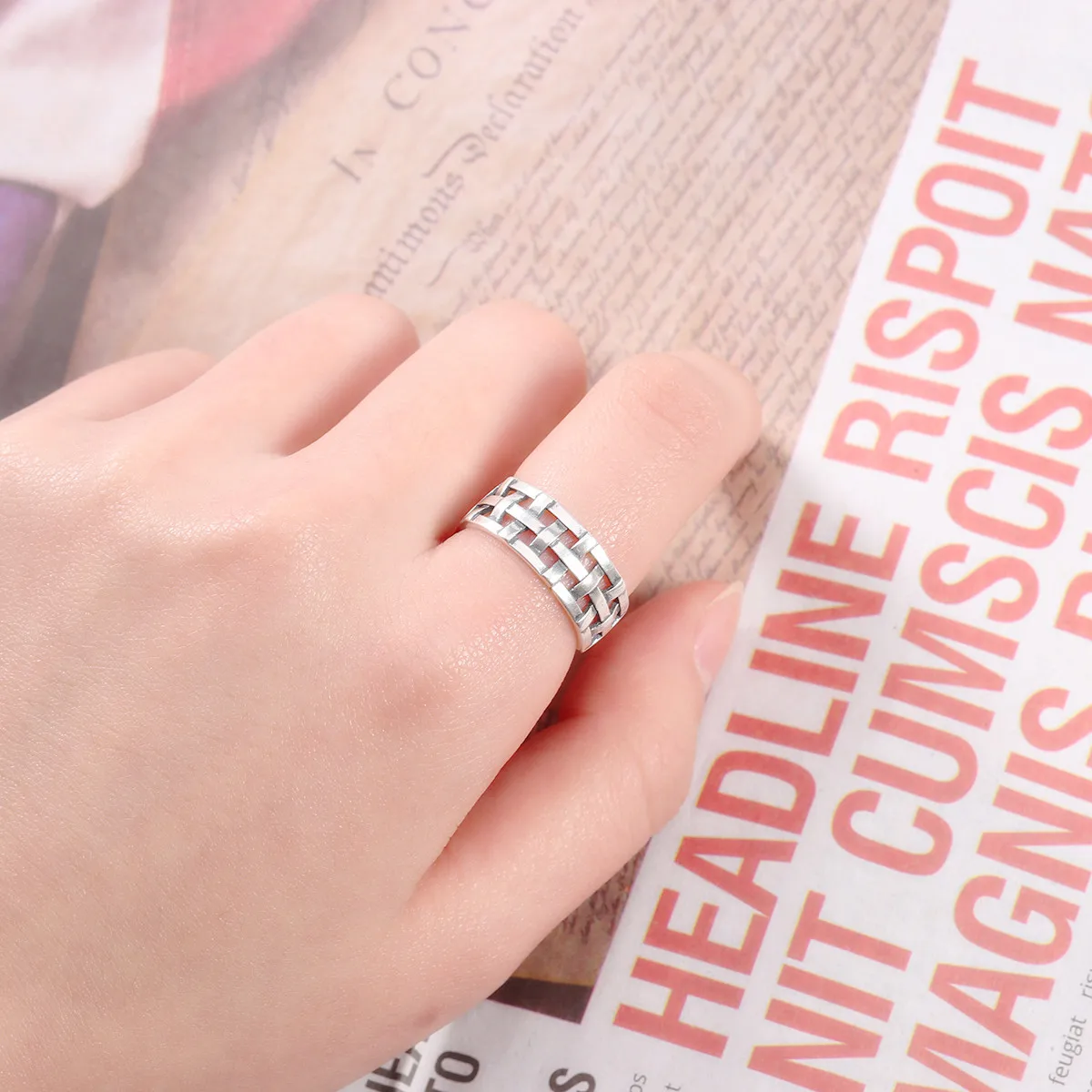 

Ckysee Personality 100% 925 Sterling Silver Hollow V Shape Open Ring 925 Sterling Silver Cuff Rings Adjustable Roman Finger Ring
