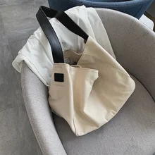 

Canvas Tote Bag Women Designer Handbag 2021 Shopper Purses Fashion Casual Solid Color Large Capacity Round Handle Crossbody Bags