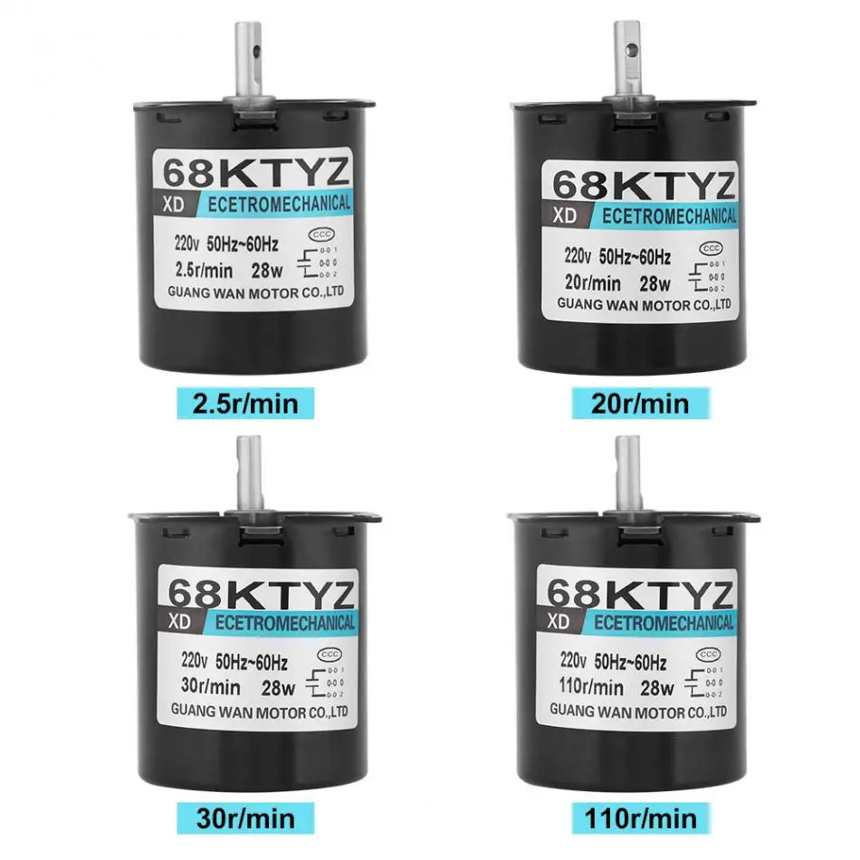 Синхронный двигатель переменного тока 68KTYZ AC220V 28 Вт 2,5 20 30 110об/мин постоянный магнит синхронный мотор-редуктор CW/CCW