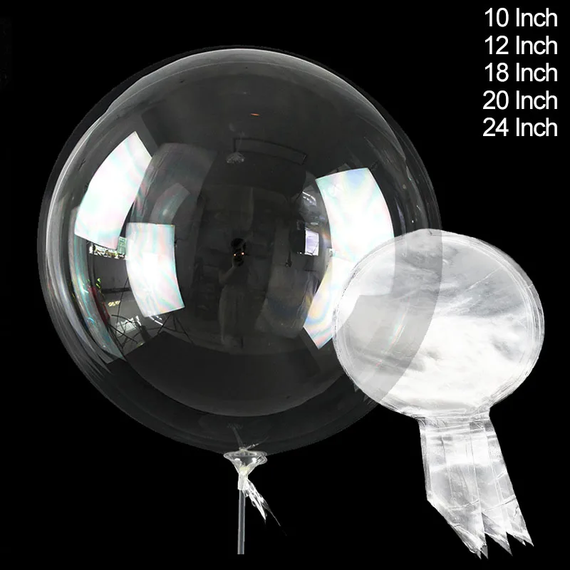 10 Stuks 10/12/18/20/24 Inch Lichtgevende Transparante Bobo Bubble Ballons Kerst Bruiloft Verjaardag Party Decoraties helium Ballonnen