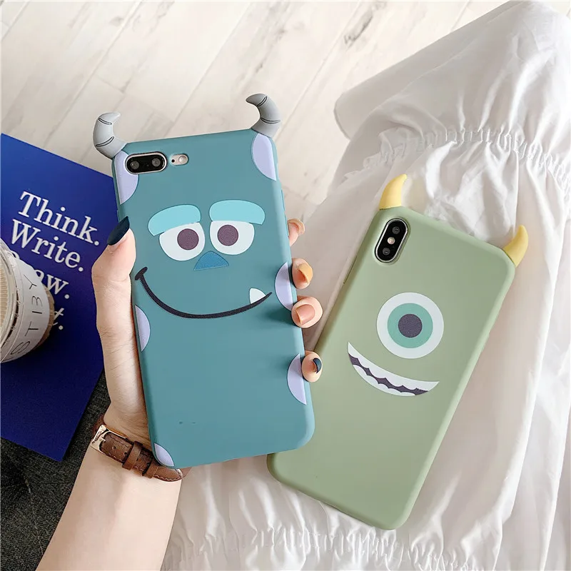 

For iphone XS Max Cute 3D Sullivan Phone Case Cover For iphone XR X 8 7 6S Plus Luxury Spongebob Soft Back Cases Capa Shell