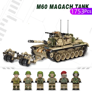 

DHL 632004 1753pcs Israel M60 Ma Jiaji Main battle tanks model children education assemble Lepining Building blocks toy Gifts
