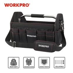 WORKPRO – sac à main en Polyester 600D pliable, sac de rangement pour outils, Kits d'outils, sac d'emballage à bandoulière, sac à main non pliable 