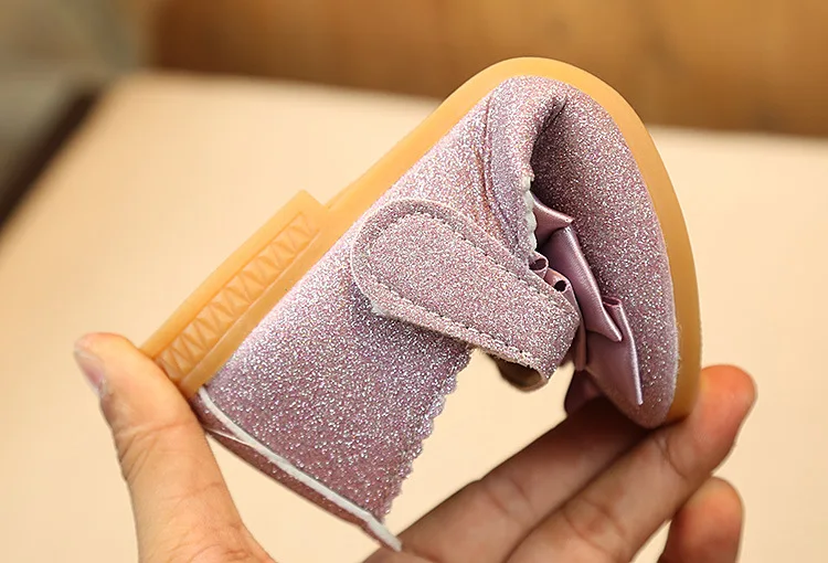Spring New Children\'s Princess Shoes Girls Single Shoes Children\'s Bright Leather Girls Bow Flat Shoes Kids Small Leather Shoes