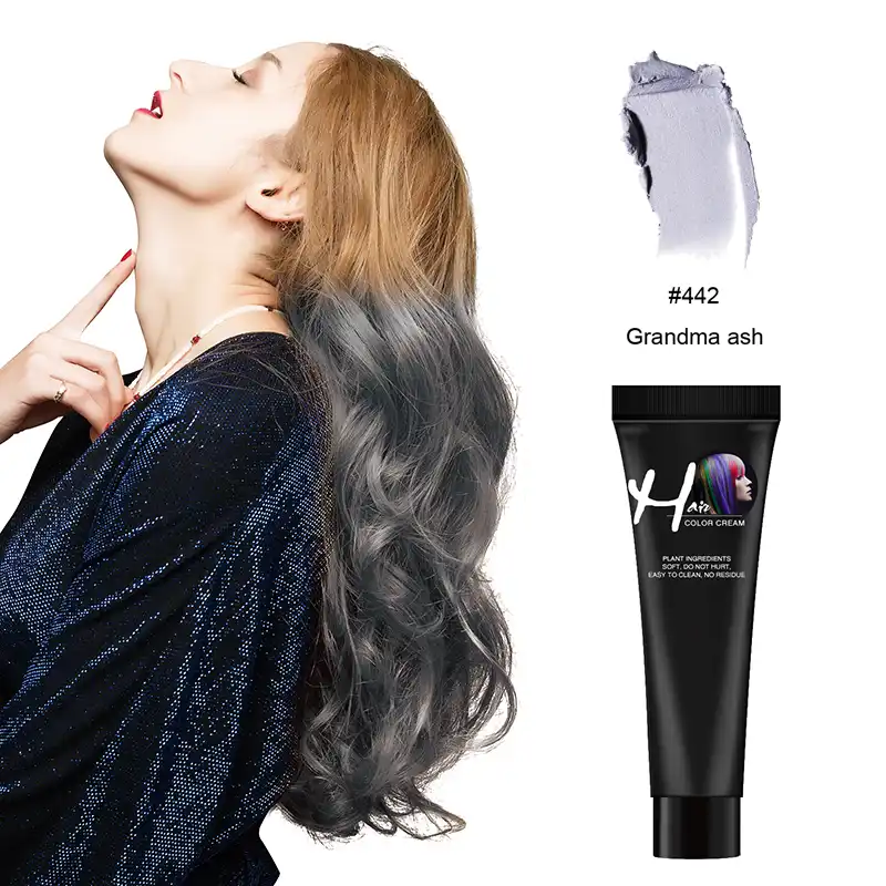 Zation 1 Pcs Hair Tint Colorant Grandma Ash Semi Permanent Long