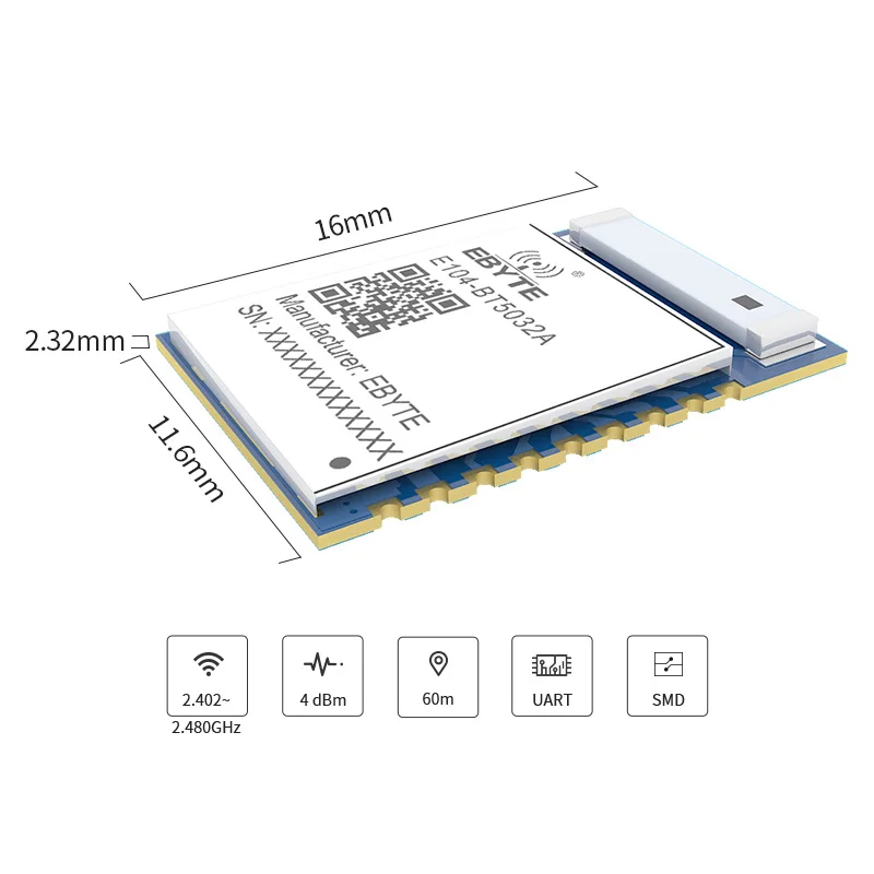 BLE5.0 nRF52832 Bluetooth модуль 4dbm последовательный к BLE SMD E104-BT5032A керамическая антенна беспроводной модуль приемопередатчика