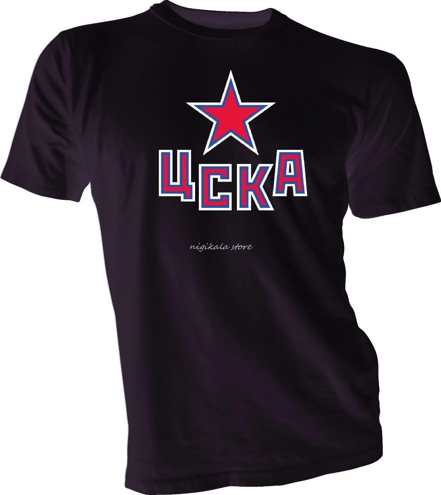 НЦ ЦСКА МОСКВА ХЛ русская профессиональная черная футболка HockeyER Новая Россия