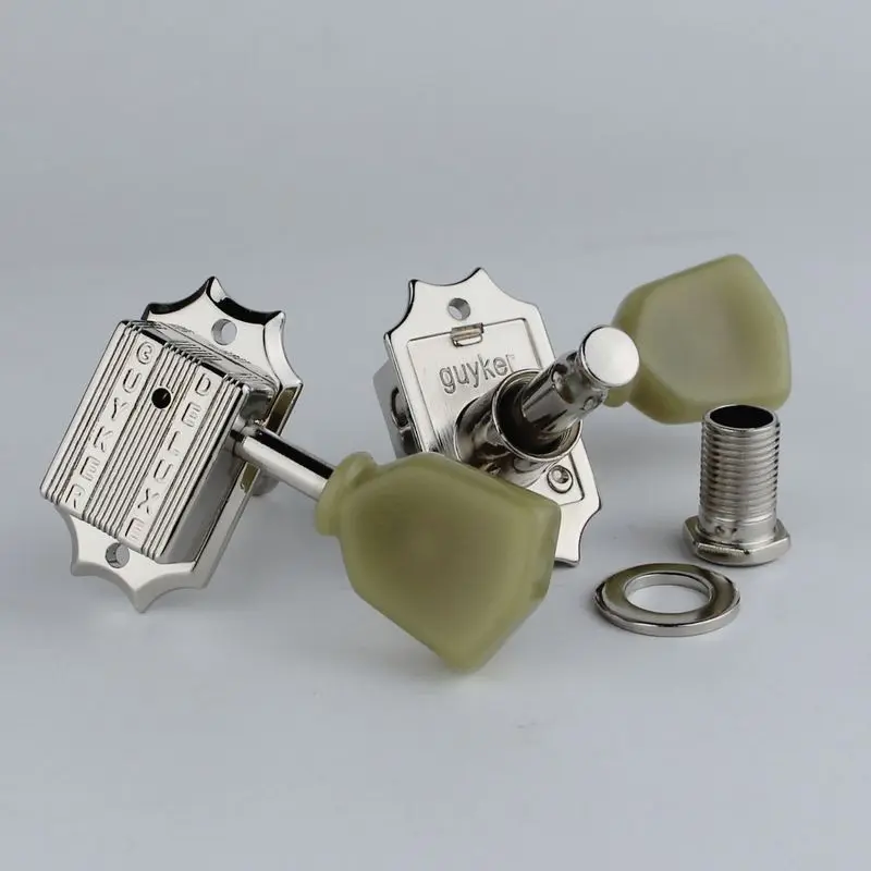 1 Set Guyker Deluxe Vintage 135 Keystone Vintage Style Chitarra Machine Head Pirolo Sintonizzatori Per Lespaul Chitarra Nichel/Chrome