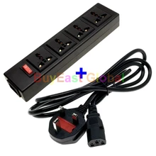 Великобритания, Сингапур, малайзийская вилка, 4-Way, мульти-выход, удлинитель, силовая полоса, преобразующий мировой штекер, W/светодиодный, главный переключатель AC100~ 250 В, макс., 13A