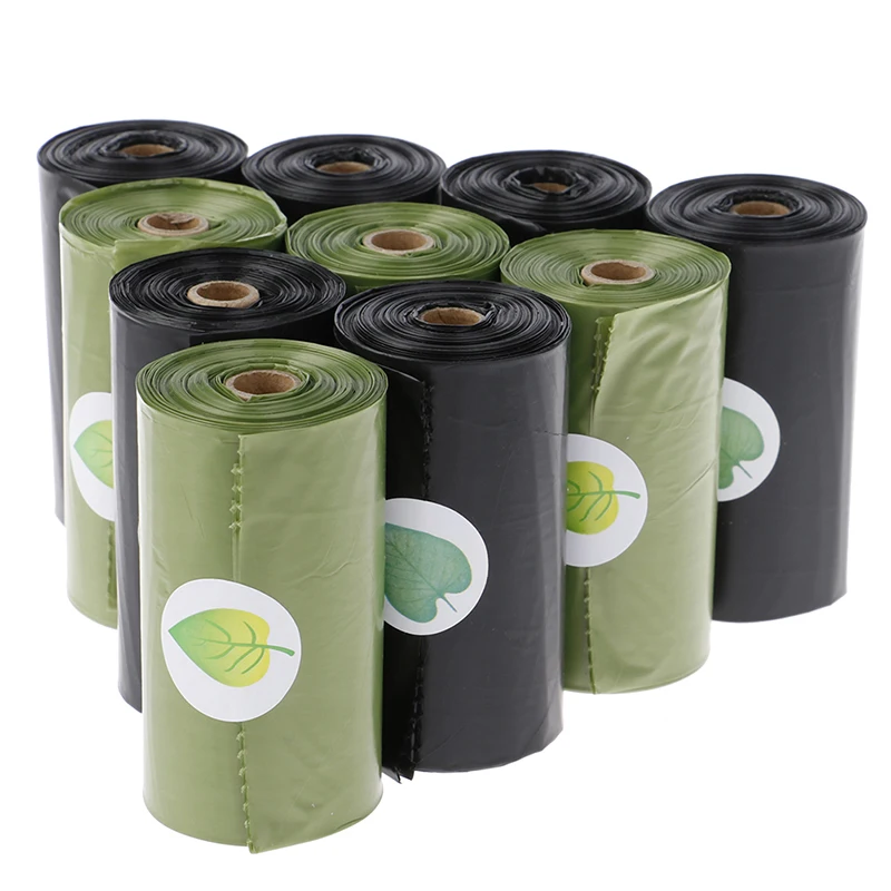 8 Rolls/120Pcs Green Environment Degradable Plastic Waste Bag Thicken Pet Dog Waste Bags Garbage Durable Cleaning Waste Bag