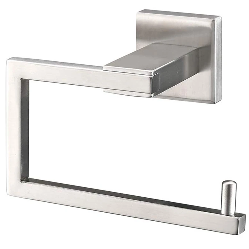 

304 Stainless Steel Bathroom Toilet Paper Holder and Dispenser Wall-Mounted Roll Holder Square Toilet Paper Holder Brushed Matte