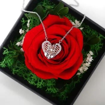 

Berbeny 2020 Crystal Rose Gold Heart Necklaces Women Corset Inspired Two Tone Design Necklace Gifts