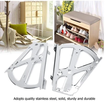

Hot Sale 1 Pair Stainless Steel Furniture Hinge Shoes Drawer Cabinet Hinges Turing Rack Replacement Fittings Shoes Cabinet Flip