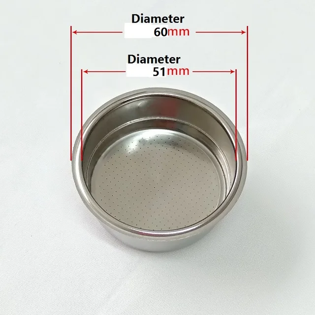 2 CUP 1 hole pressurize espresso coffee filter 51mm coffee basket espresso coffee marker out Diameter 60 mm inner Diameter
