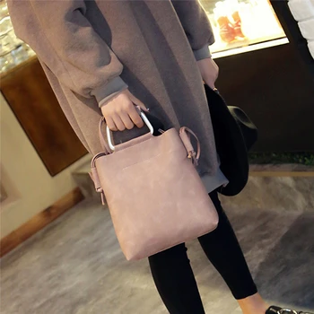 

Korean Style Lady Portable Metal Bracelet Bucket Bag Simple Casual Shoulder Bag Solid Color Zipper Composite Bag Clutch Bag