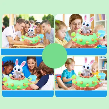 

Pull-Up Carrot Toy Bumper Rabbit Funny Toys Radish Toys Party Game For Kids Educational Toy Jumping Rabbit And Carrot