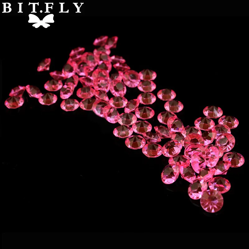 10 мм 4 Чистый карат Свадебный Стол Разброс Кристаллов алмазное украшение 10,0 мм 2000 шт Вечерние сувениры для мероприятий - Цвет: Hot pink