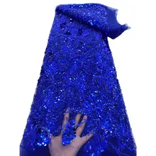 

African lace fashion velvet embroidery women's luxury tulle high quality sequin bridal dress fabric