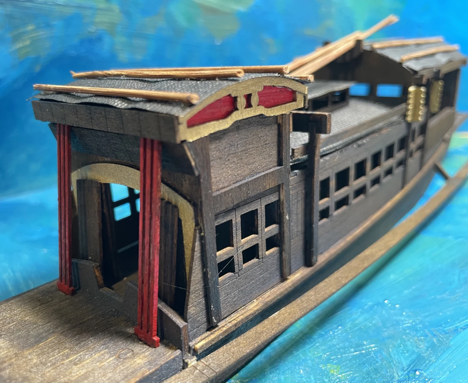 클래식 중국 유람선 모델 빌딩 키트, 체중계 1/75 자싱 사우스 레이크 레드 보트 나무 모델, DIY 조립 홈 데코