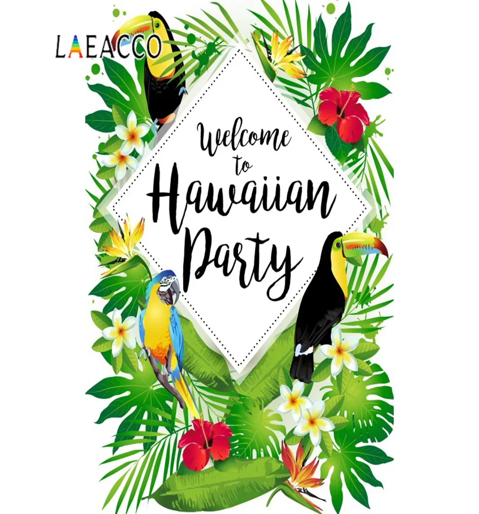 Laeacco Tropical Baby Shower Bird Party Rain Forest Photographic Backgrounds Photocall Photography Backdrops For Photo Studio |