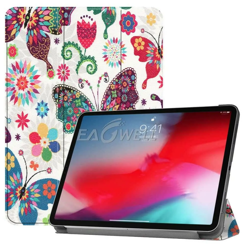 Color butterfly Tri-Fold кожаный флип-чехол-подставка для iPad Pro 11 чехол с функцией автоматического сна смарт-чехол для iPad Pro 11 чехол для планшета - Цвет: Color butterfly