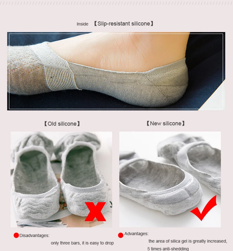 10 пар Новые летние Японские Женские одноцветные неглубокие 360 ° объемные силиконовые невидимые подследники носки женские носки с пальцами, носки