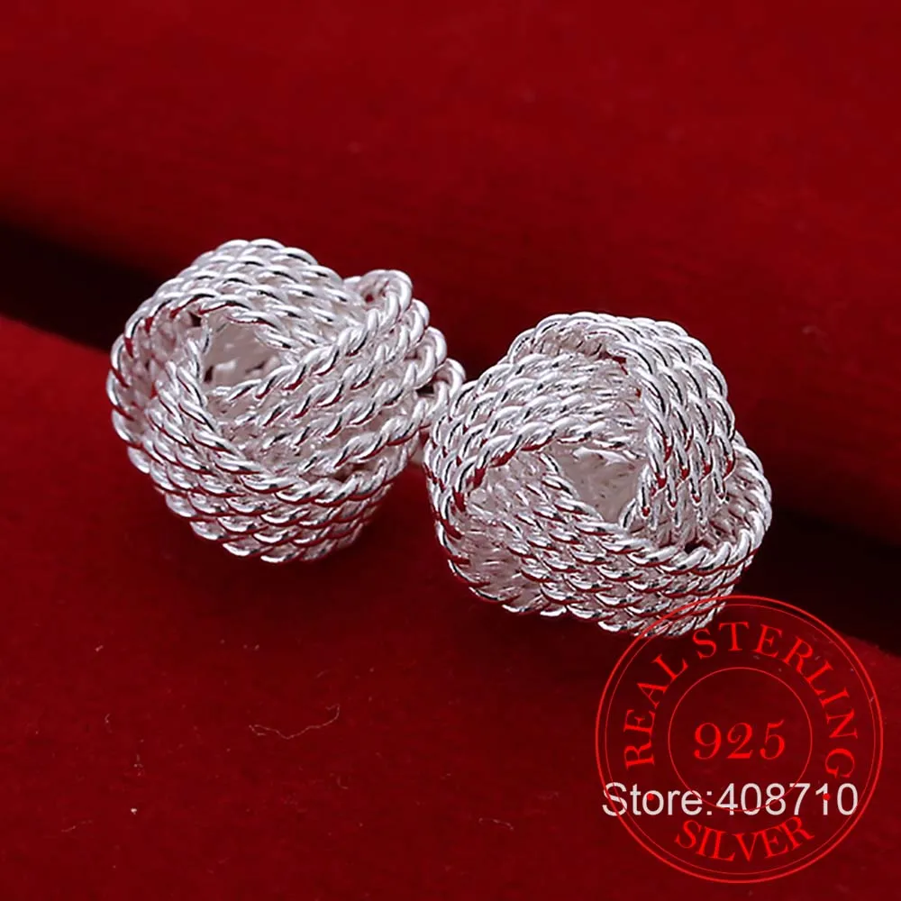 Женские серьги гвоздики из серебра 925 пробы в виде сетки|earrings cc|earrings metalearrings bracelet |