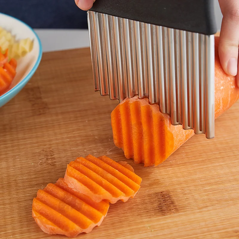 1 шт. резак для картофеля из нержавеющей стали для волнистой нарезки картофеля резак слайсер для моркови фри нож измельчитель овощей Кухонные гаджеты