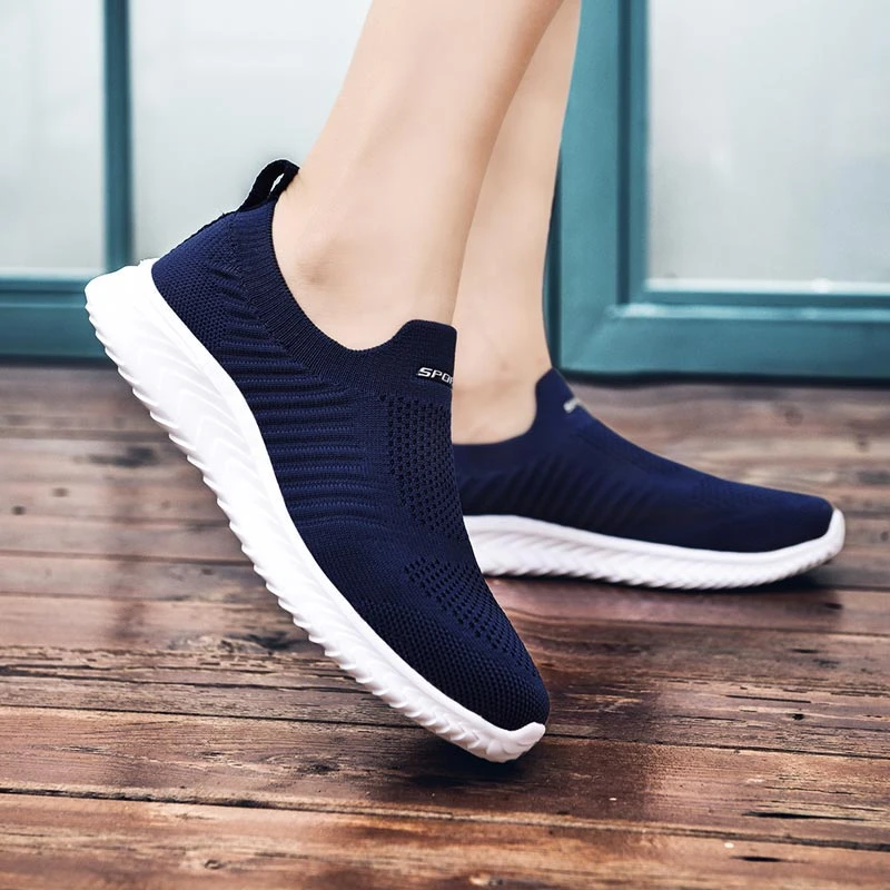 Zapatos Deportivos ligeros de punto para mujer, zapatillas deportivas para correr, calcetines, color azul, para D 424|Zapatillas de correr| - AliExpress