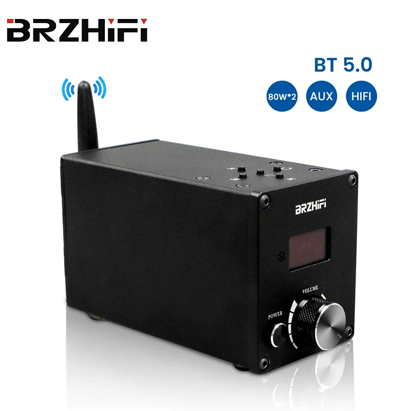 BRZHIFI Audio C50 Bluetooth 5.0 Infineon MA12070 HIFI Player Card Digital Power Amplifier 80W*2 U Disk/TF Mini Sound Stereo Amp |