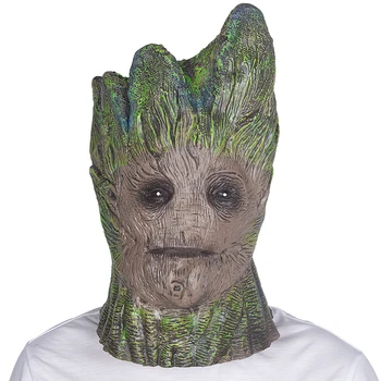 

Patygr Full Over Head Halloween Latex Groot Face Mask Movie Adults Fancy Dress Accessory Costume