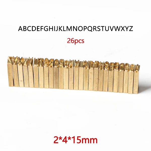 2x4x15mm A-Z ZONESUN A-Z 0-9 символ письмо номер горячее письмо для кода ленты Дата печатная машина - Цвет: 2x4x15mm A-Z