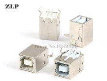 Carte de prise coudée USB BF/90 degrés à 180 degrés, prise femelle B, interface usb b, colle blanche, connecteur usb