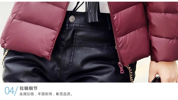 Stand Collar Thin down Jacket Women's Autumn And Winter New Products Short Autumn And Winter Portable Large Size Korean-sty