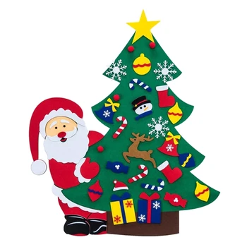 

DIY Felt Christmas Tree Decoration Santa Claus Ornaments Kids New Year Gifts