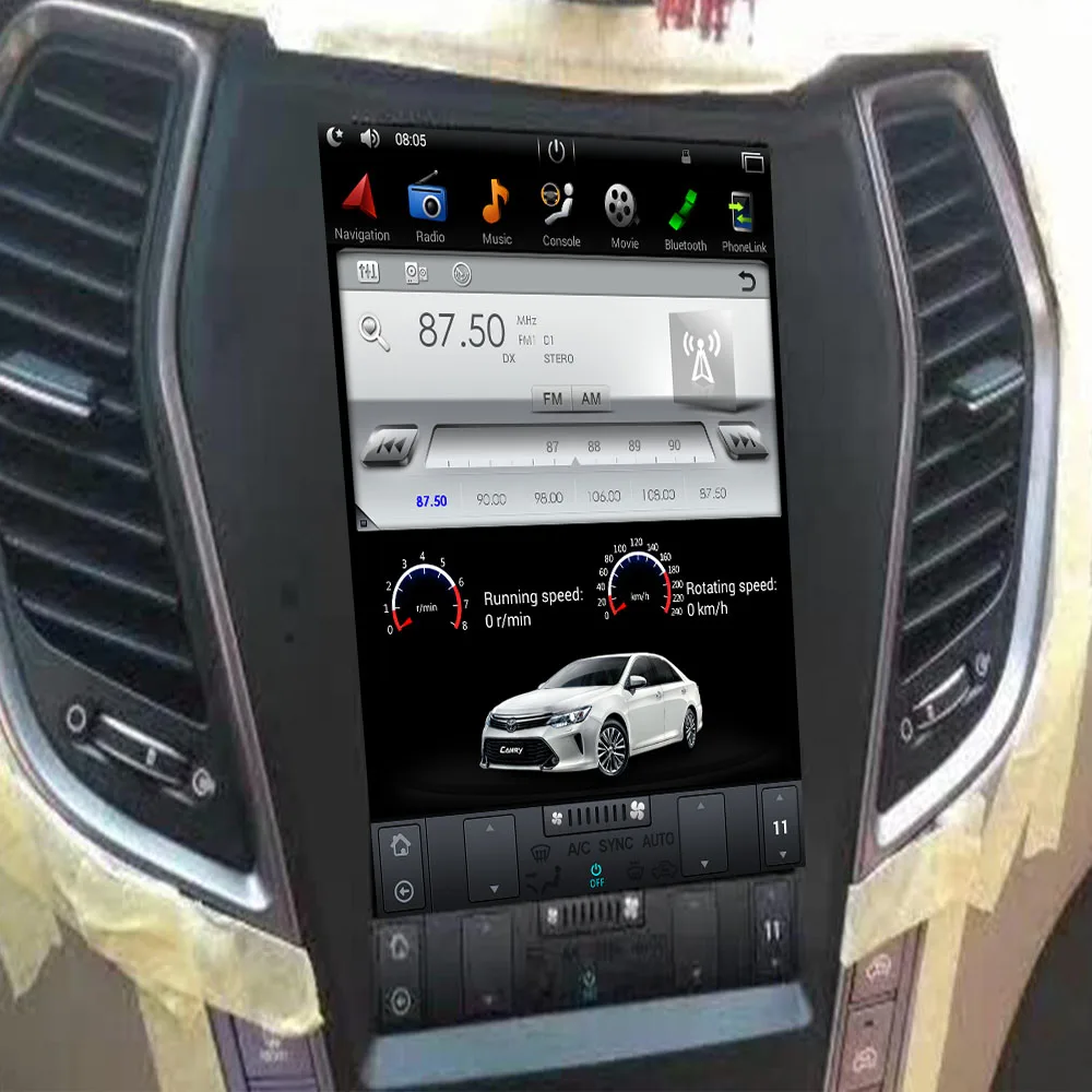 Автомобильный ПК PAD Tesla стиль мультимедийный плеер Android 9,0 7,1 gps навигация для hyundai iX45 Santa Fe 2013