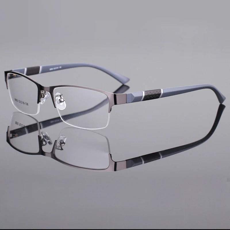 SAOIOAS, квадратная металлическая полуоправа, очки для чтения, мужские, голубые лучи, ультралегкие, дальнозоркость, очки для чтения+ 1,0+ 1,5+ 2,0+ 2,5+ 3,0+ 3,5