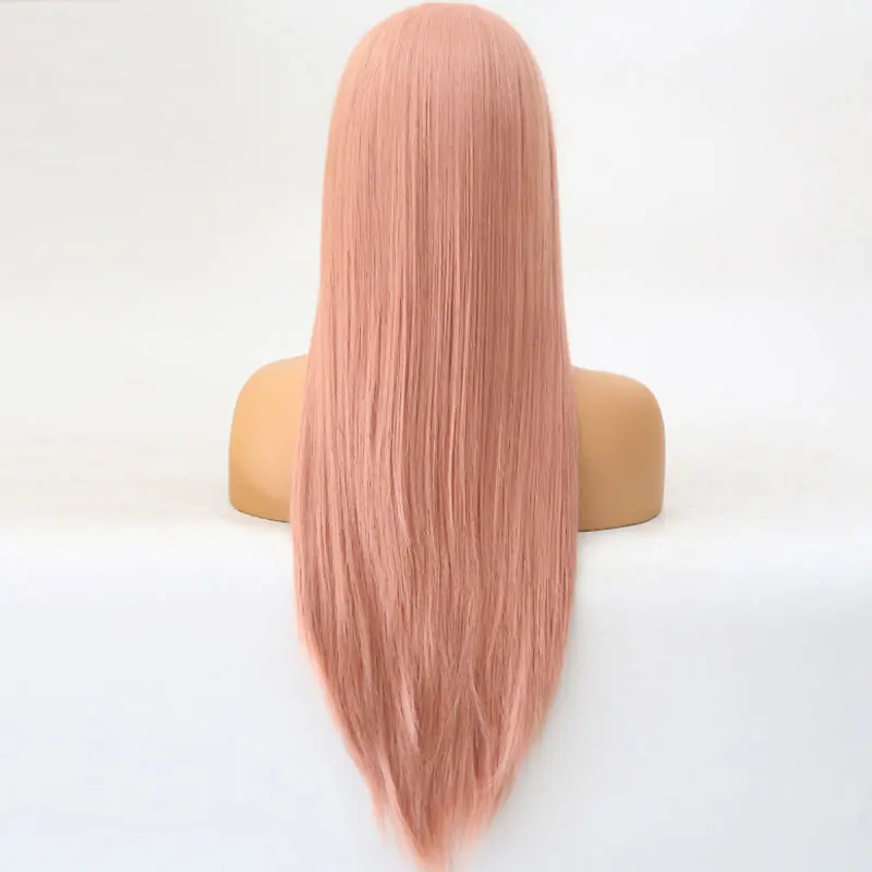 BM beauty длинные прямые теплые розовые синтетические 13*3 парики на кружеве, термостойкие волокна, мягкие волосы, свободный пробор для женщин, повседневный парик