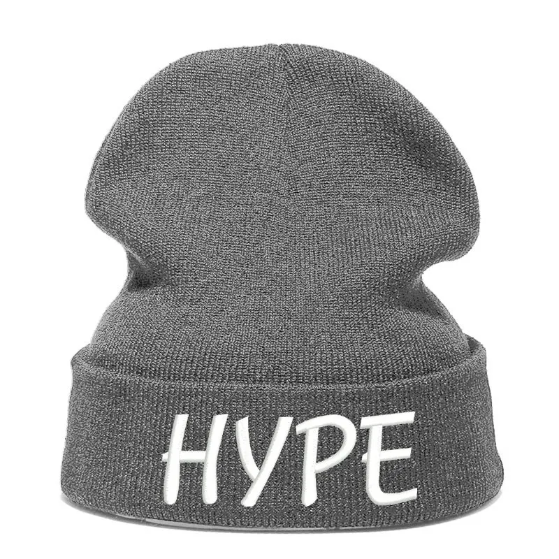 Шапка бини HYPE Skullie вязаная шапка носок Осень зима вышивка в стиле панк для мужчин