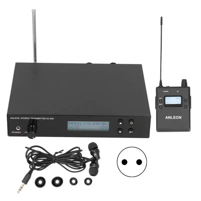 Original For ANLEON S3 Wireless In-Ear Monitor UHF Stereo Wireless Earbud Monitor System Monitor Ear Return System 518-554MHz 