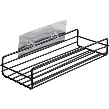 

1 Pcs Stainless Steel Kitchen Bathroom Shower Shelf Storage Suction Basket Caddy