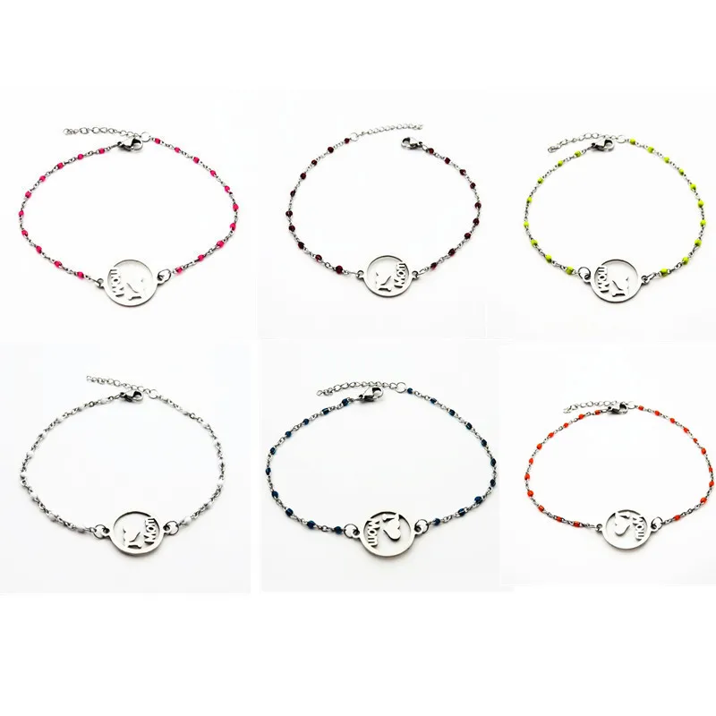 Женский браслет из нержавеющей стали с логотипом Love With Mom