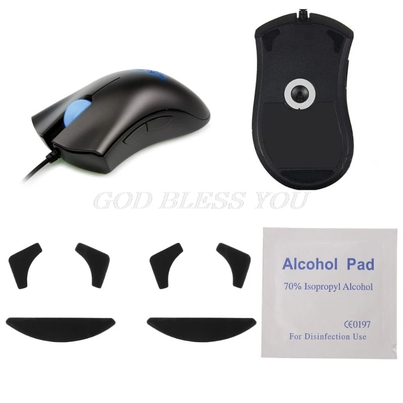 2 Sets 0.6mm Mouse Feet Skates Mouse Pads for Razer DeathAdder Skates mouse pad,mouse skates