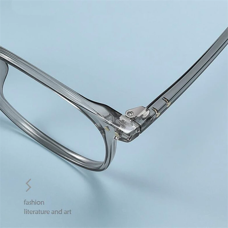 0 -0.5 -0.75 To -4.0 Anti Blue Light Transparent Gray Frame Square Myopia Glasses Rivet TR90 Minus Degree Prescription Spectacle 5