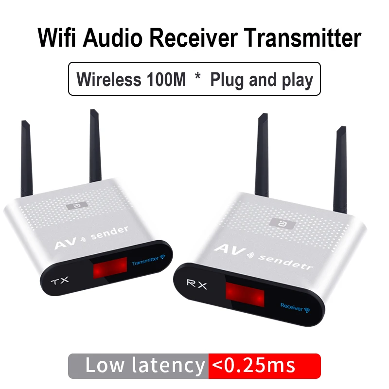 Wifi Wireless Audio Transmitter Receiver 100m Long Distance Low Latency