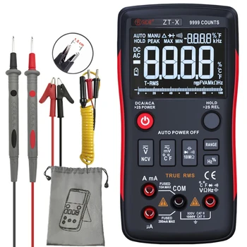 

ZT-X True RMS Digital Multimeter 3-Line Triple Display 9999 Counts AC/DC Voltage Temperature Capacitance Tester DMM