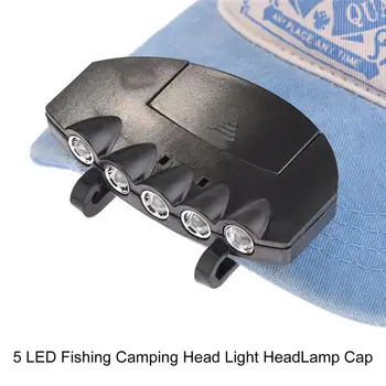 

Practical Head Lamp 5 LED Head Light Fishing for Outdoor Camping Hunting Hiking Hat Torch Hunt Cap With Clip
