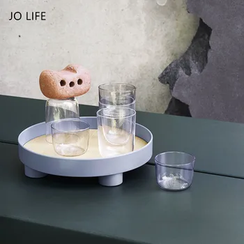 

JO LIFE Nordic Kitchen Serving Tray Simple Sundries Holder Plastic Round Jewelry Storage Tray Home Decor